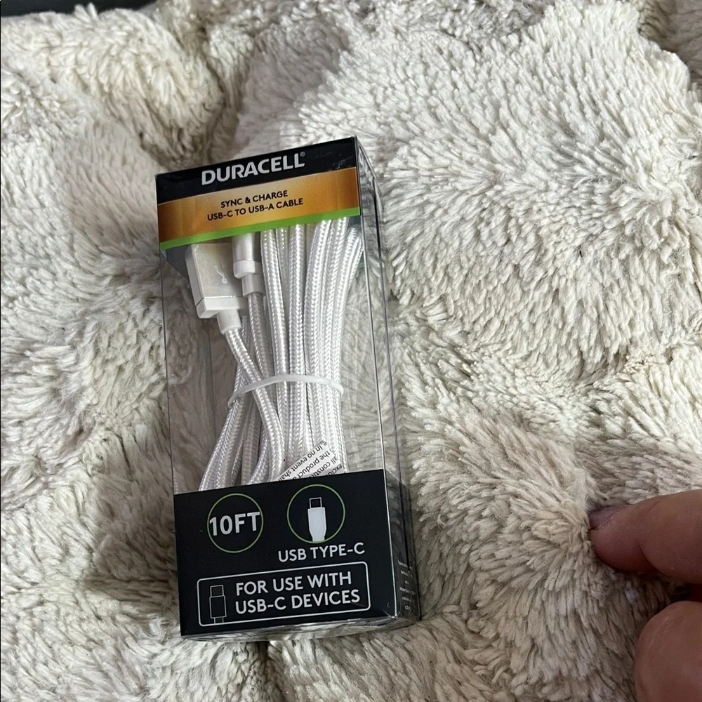 Duracell USB-C to USB-A Cable 10ft - White